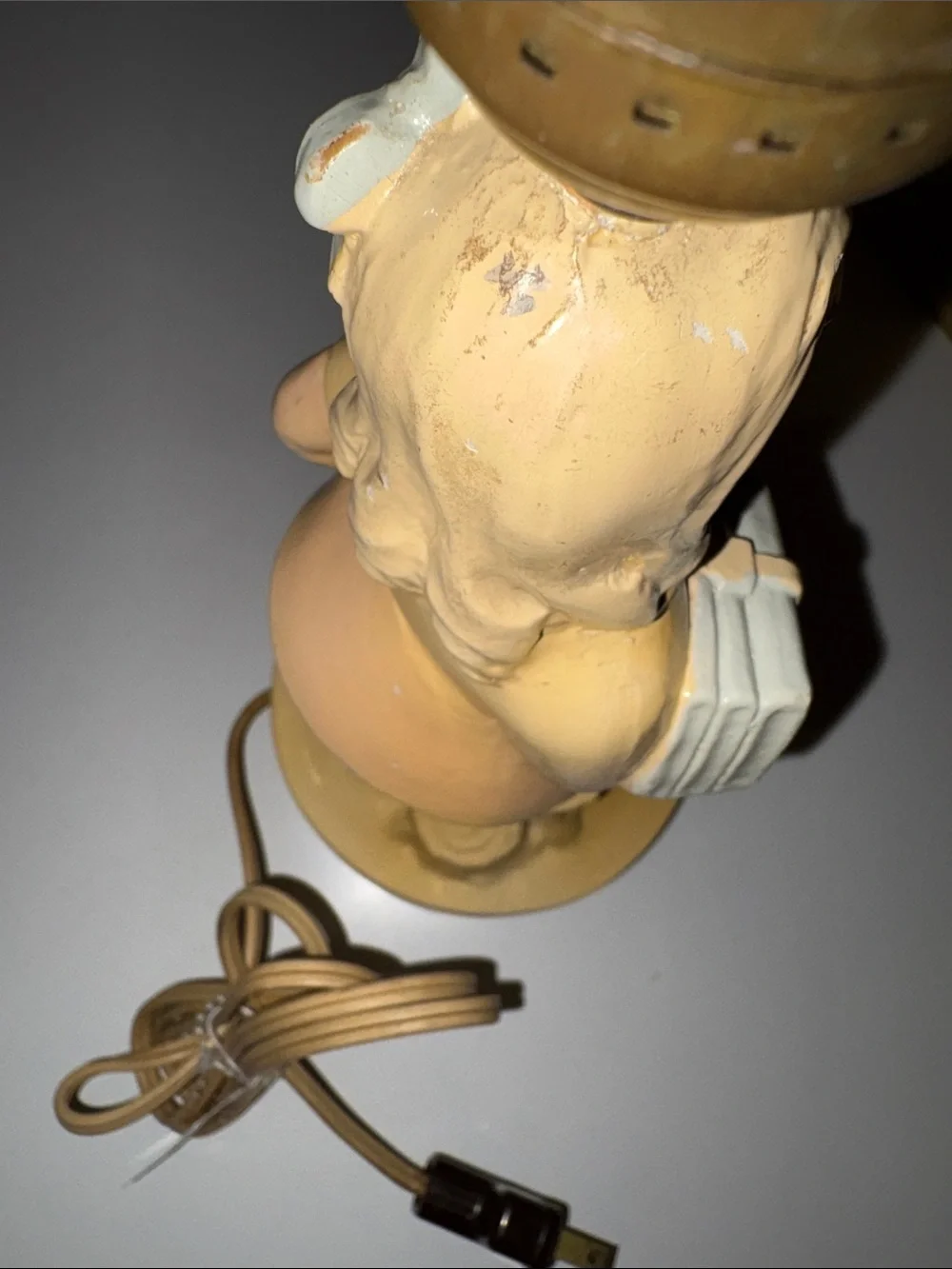 Vintage 1960s Ceramic Girl & Lamb Accent Lamp Works Nightlight Nursery Bedroom